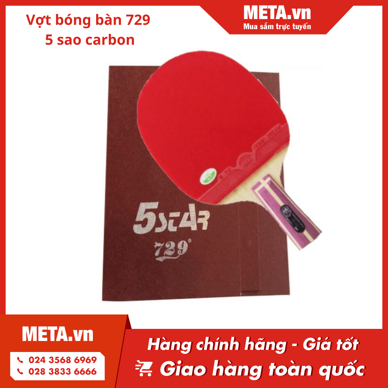 Vợt bóng bàn 729 - 5 sao carbon