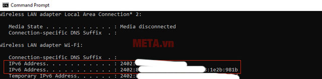 Cách lấy IP máy in bằng Command Prompt