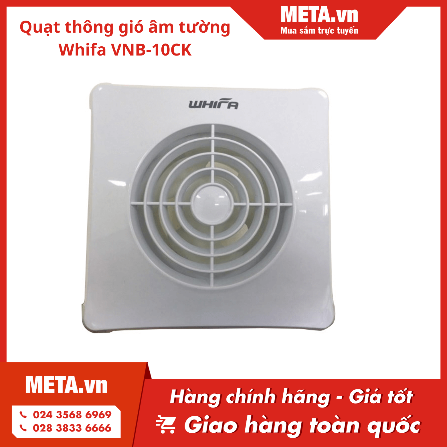 Quạt thông gió âm tường Whifa VNB-10CK