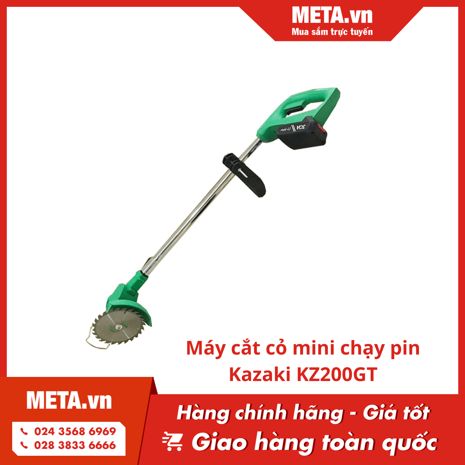 Máy cắt cỏ mini chạy pin Kazaki KZ200GT