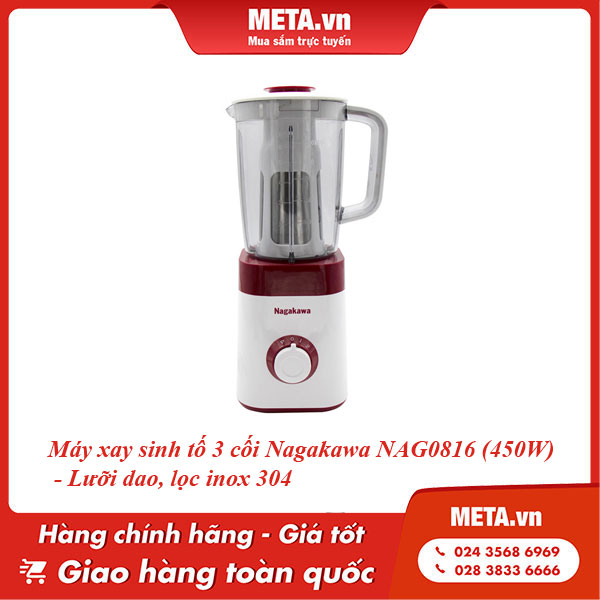  Máy xay sinh tố 3 cối Nagakawa NAG0816 (450W) 
