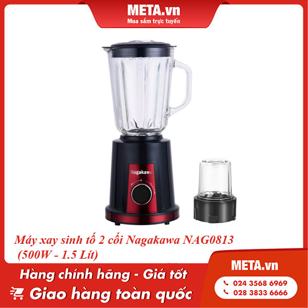 Máy xay sinh tố 2 cối Nagakawa NAG0813