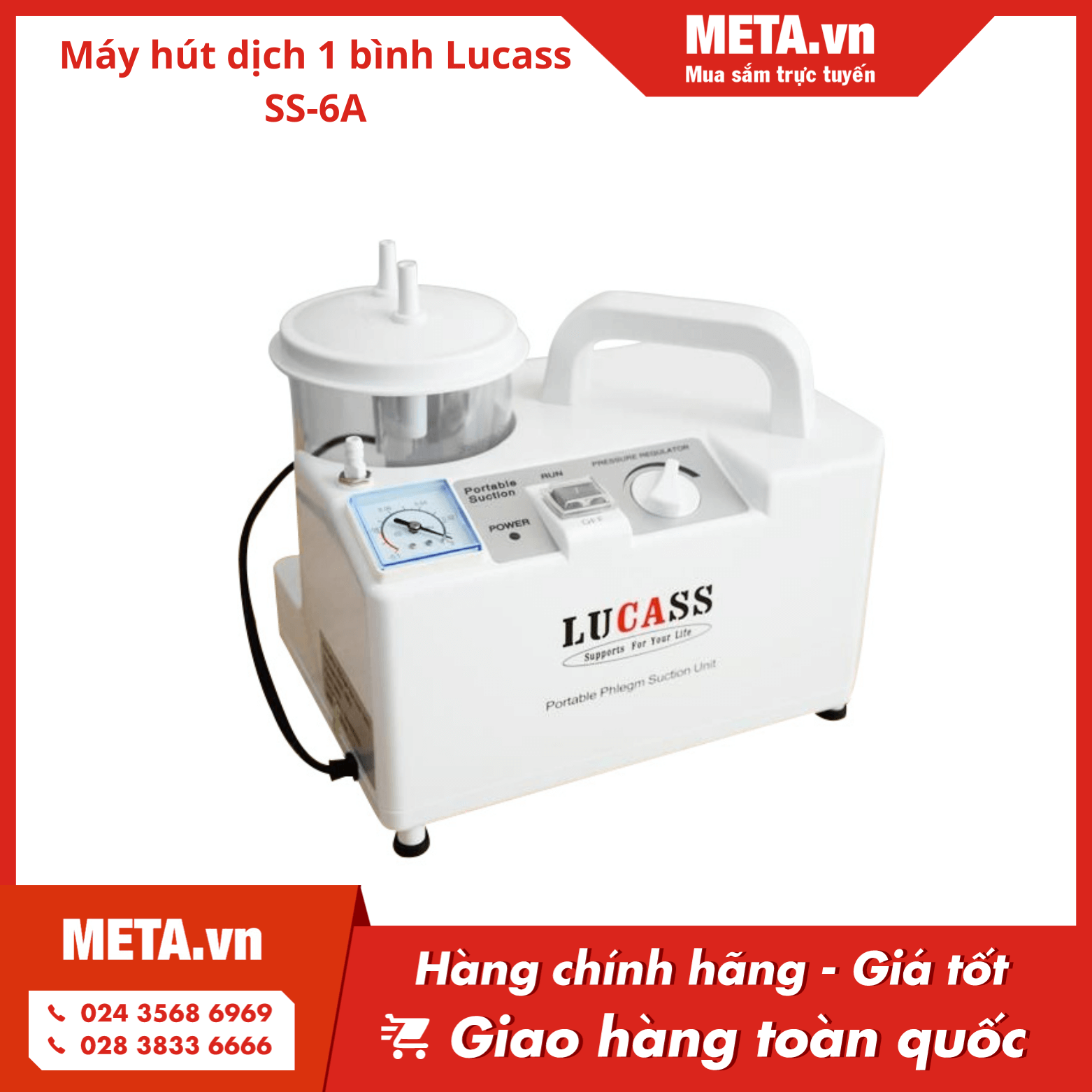 Máy hút dịch 1 bình Lucass SS-6A