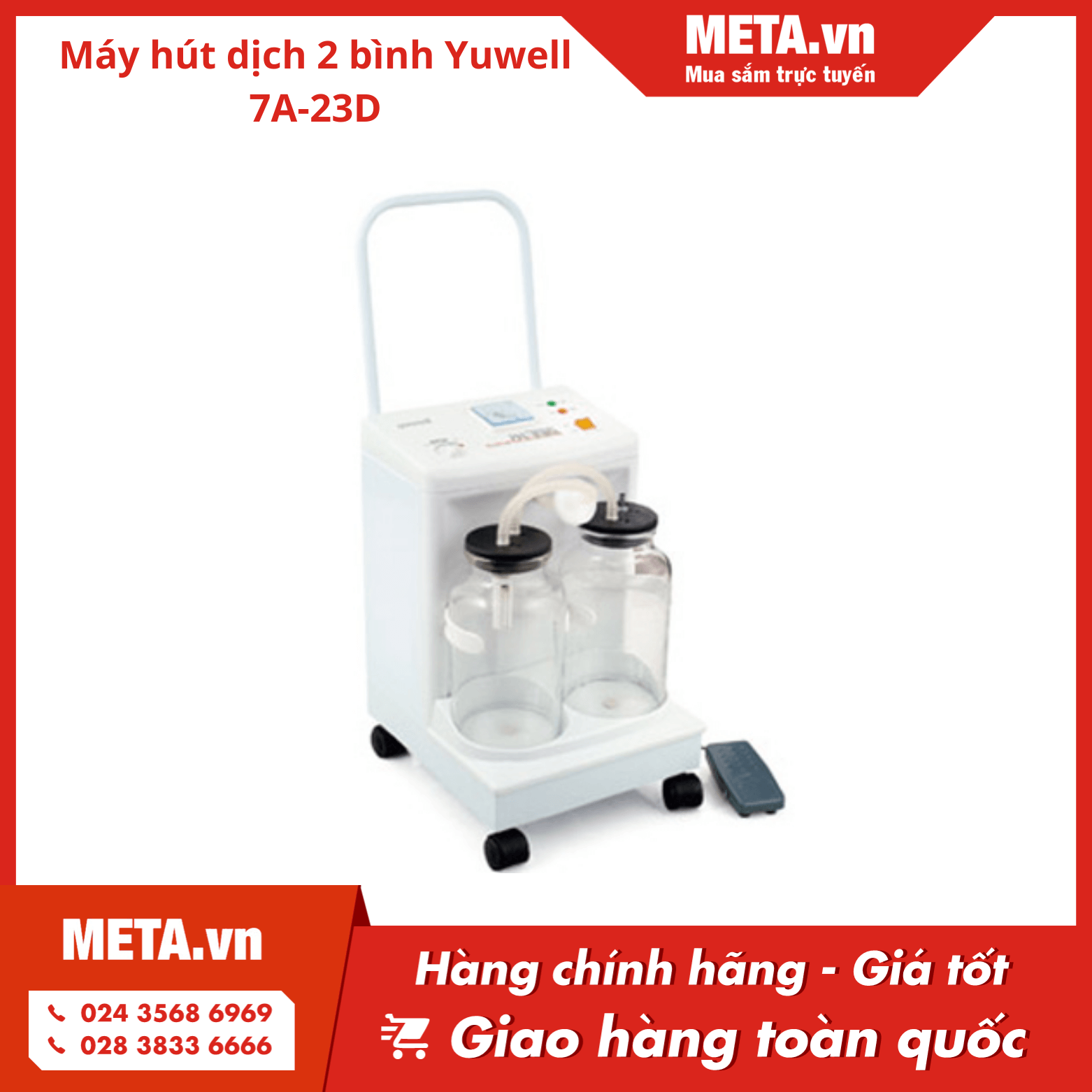 Máy hút dịch 2 bình Yuwell 7A-23D