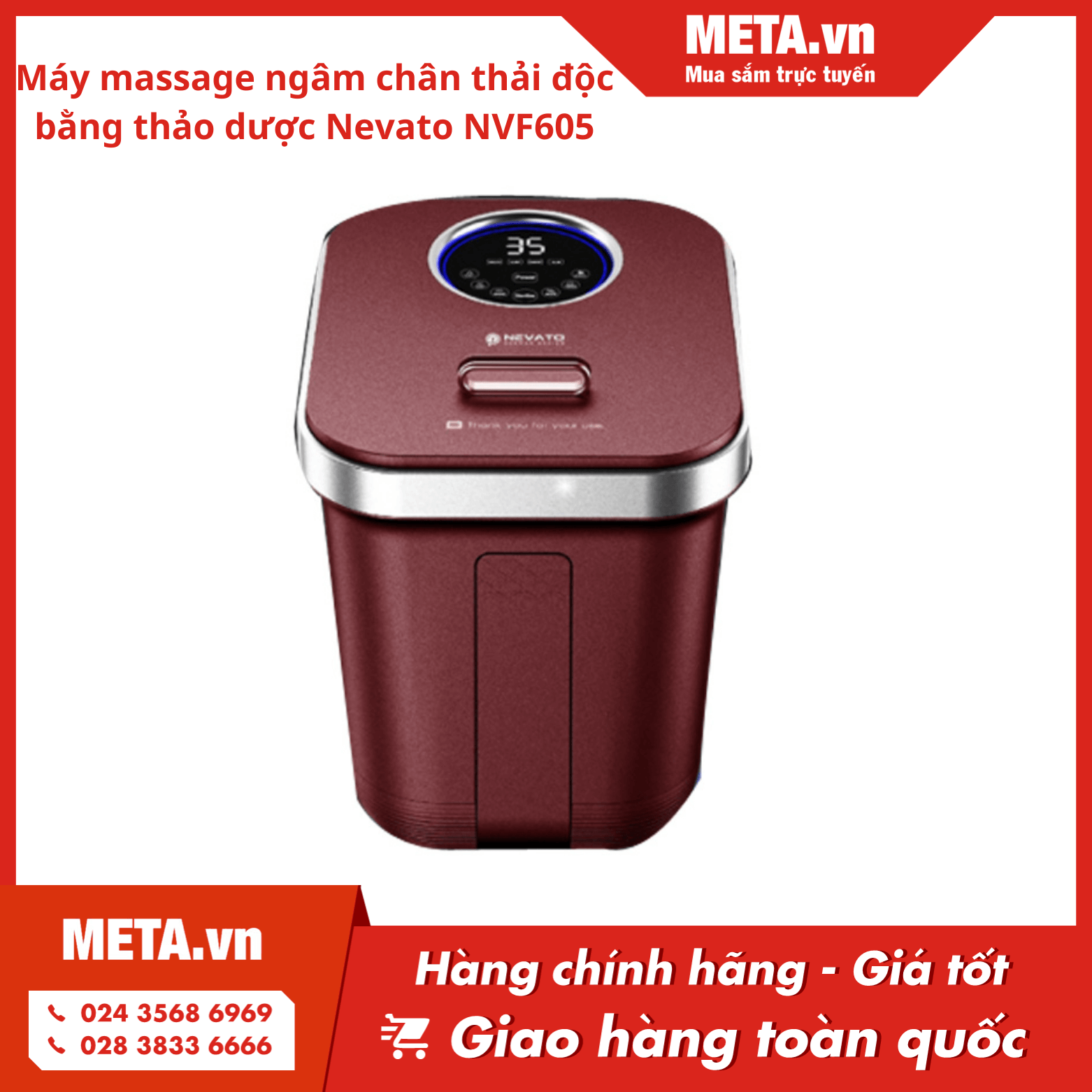 Máy massage ngâm chân thải độc bằng thảo dược Nevato NVF605