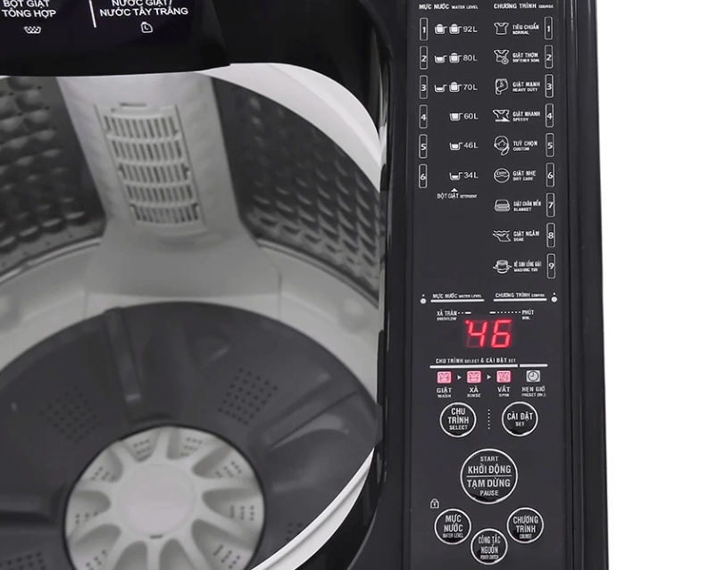 Bảng điều khiển của máy giặt AQUA AQW-FW120GT