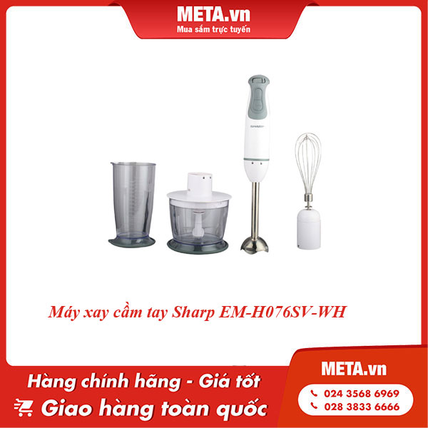 Máy xay thịt cầm tay Sharp EM-H076SV-WH