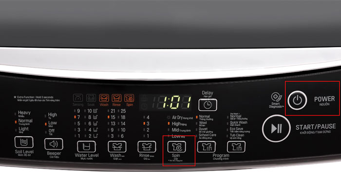 Cách bật chế độ hong khô trên máy giặt LG