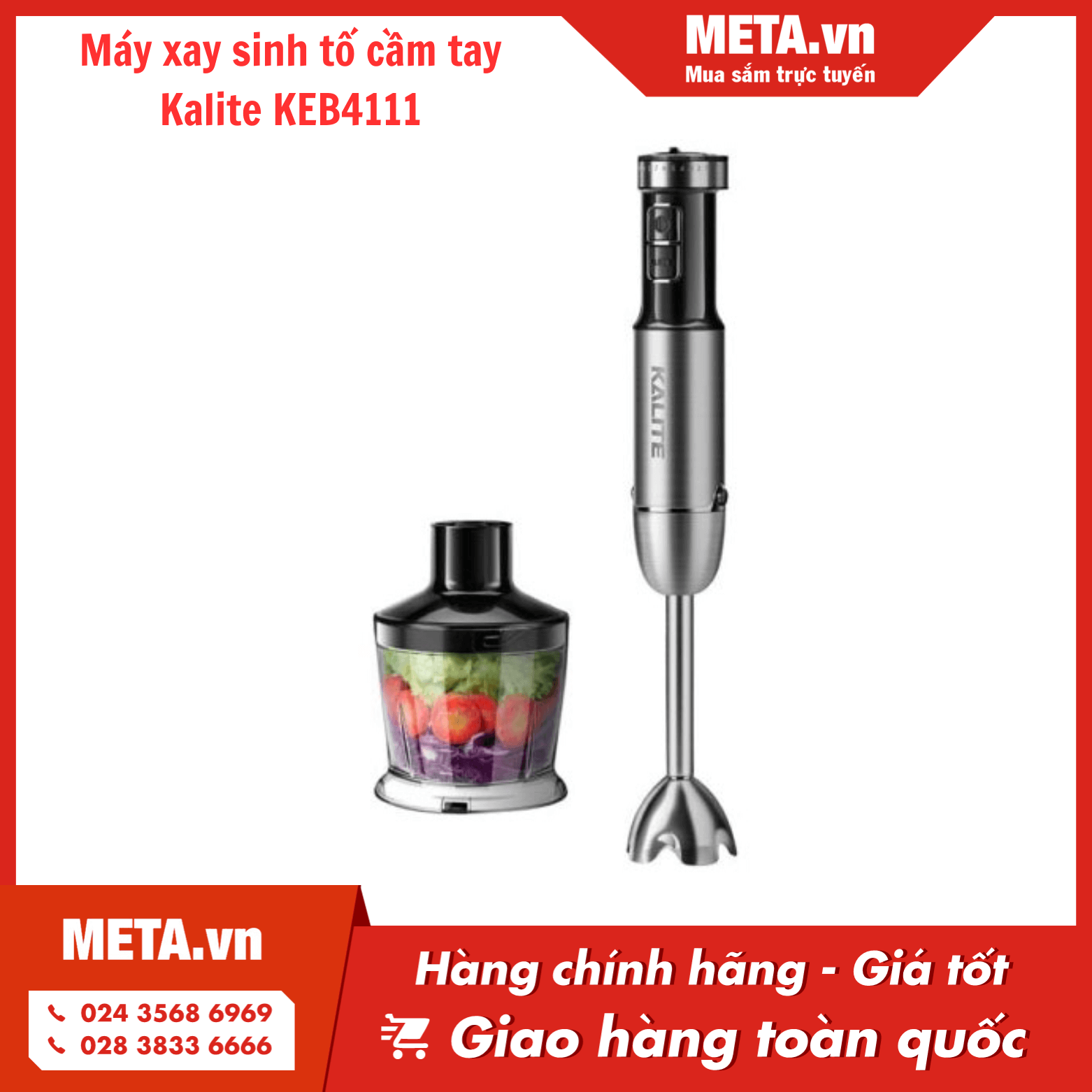 Máy xay sinh tố cầm tay Kalite KEB4111