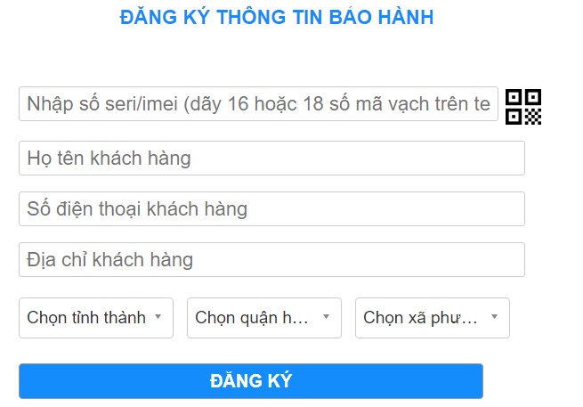 Đăng ký bảo hành bình nóng lạnh Ferroli