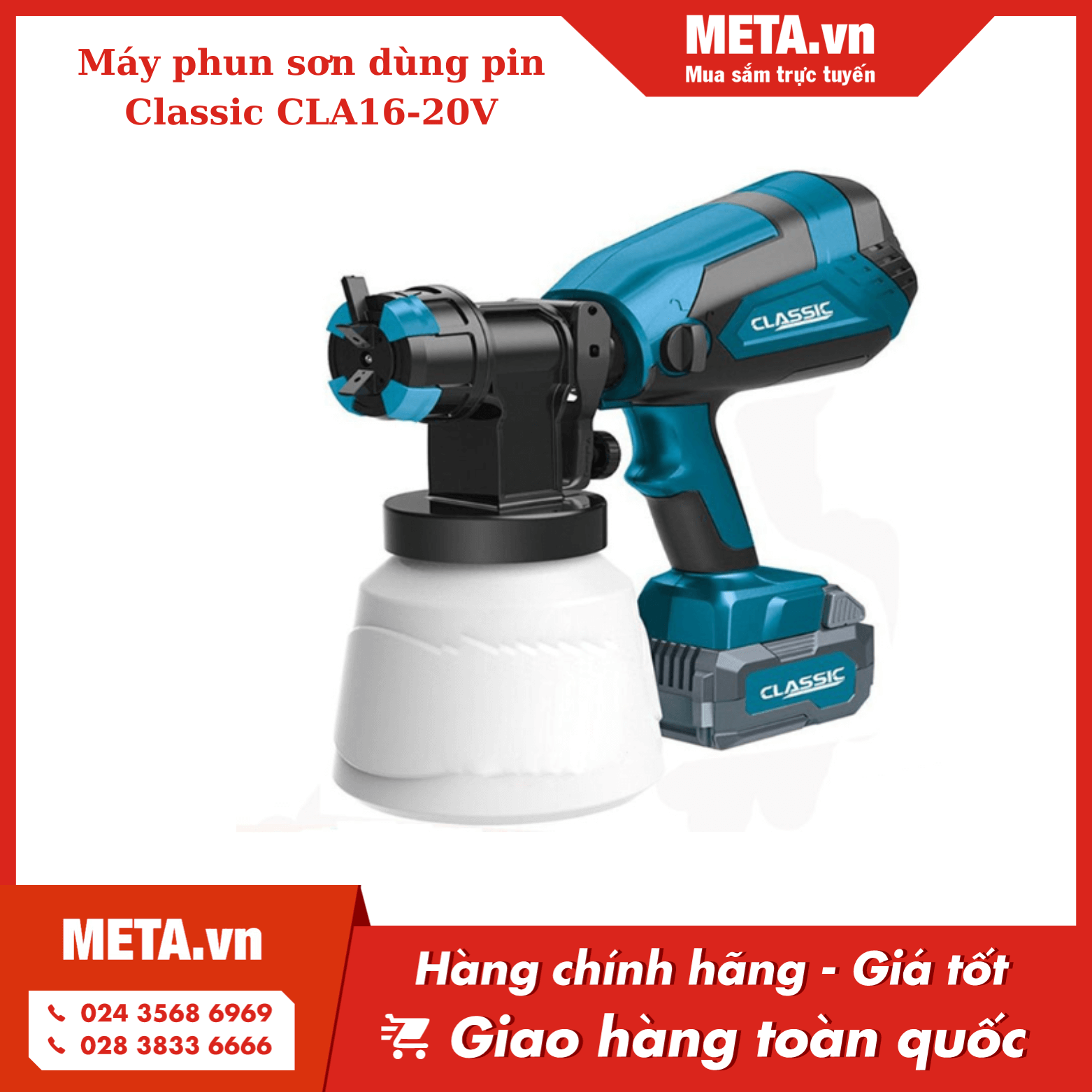 Máy phun sơn dùng pin Classic CLA16-20V