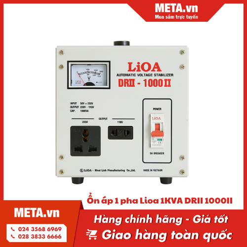 Ổn áp 1 pha Lioa 1KVA DRII 1000II