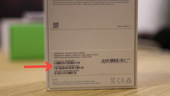 Cách kiểm tra seri iPhone, iPad trên vỏ hộp