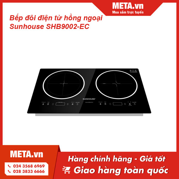 Bếp đôi điện từ hồng ngoại Sunhouse SHB9002-EC