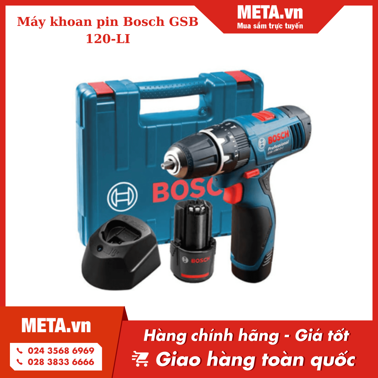 Máy khoan pin Bosch có búa GSB 120-LI (1 pin, 1 sạc)