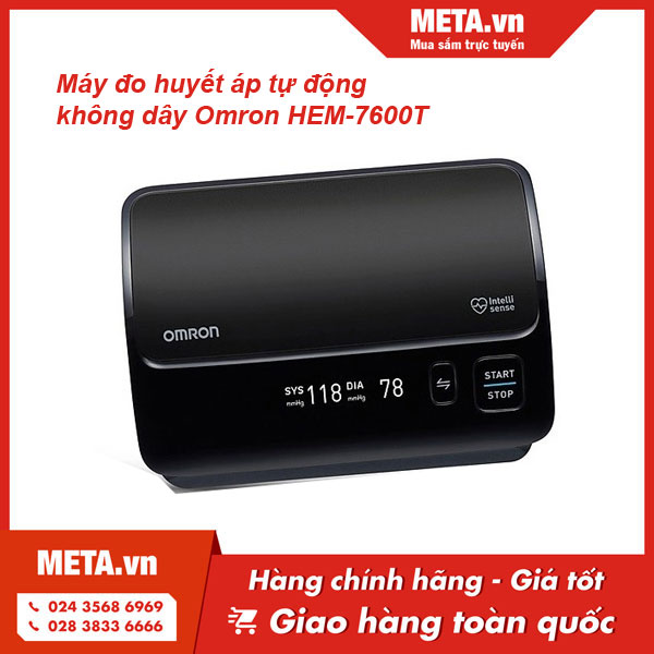 Máy đo huyết áp bắp tay Omron HEM-7600T (vòng bít không dây)
