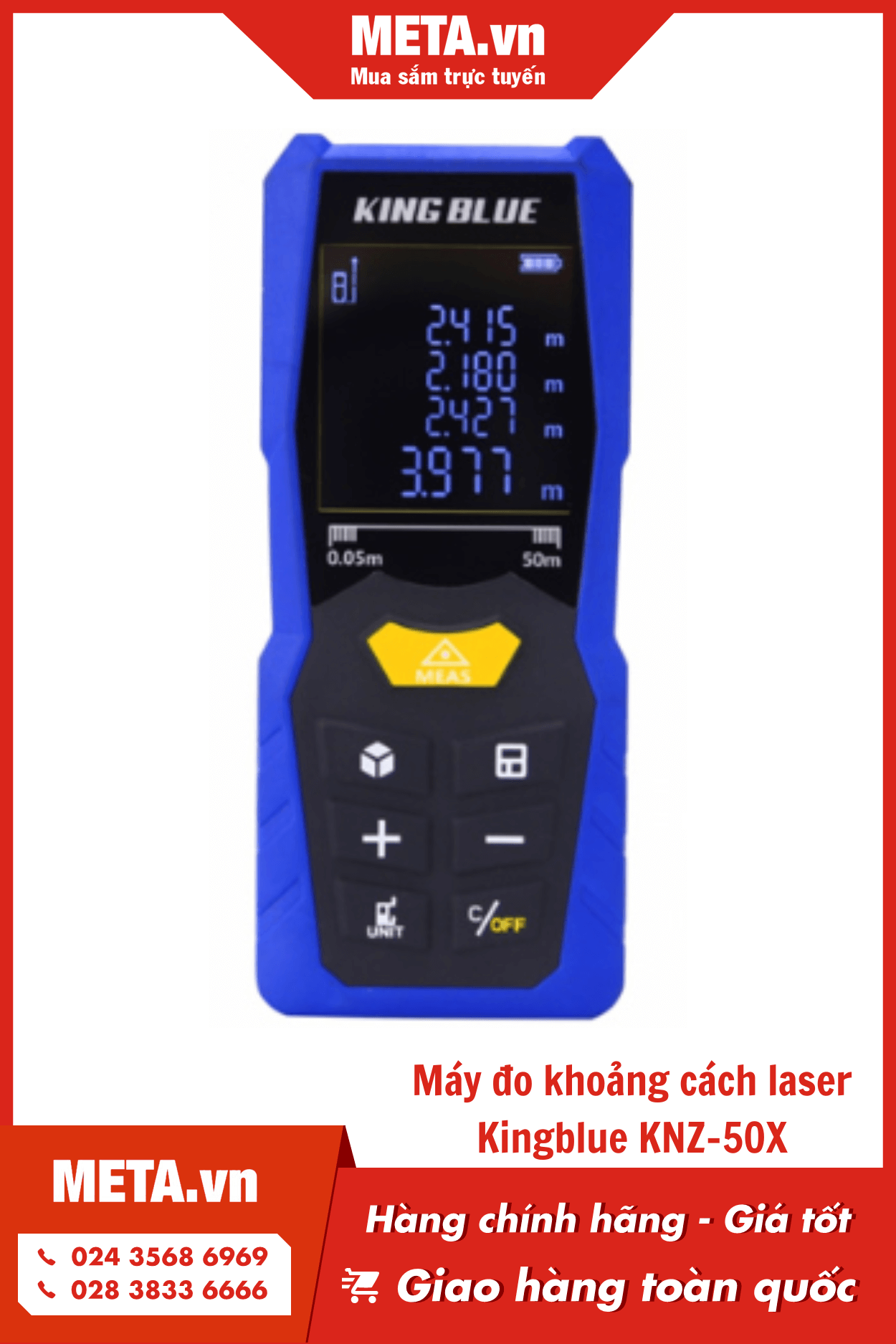 Máy đo khoảng cách laser Kingblue KNZ-50X (50m)