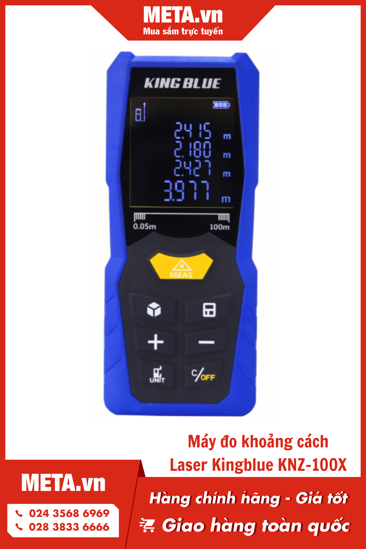 Máy đo khoảng cách laser Kingblue KNZ-100X (100m)