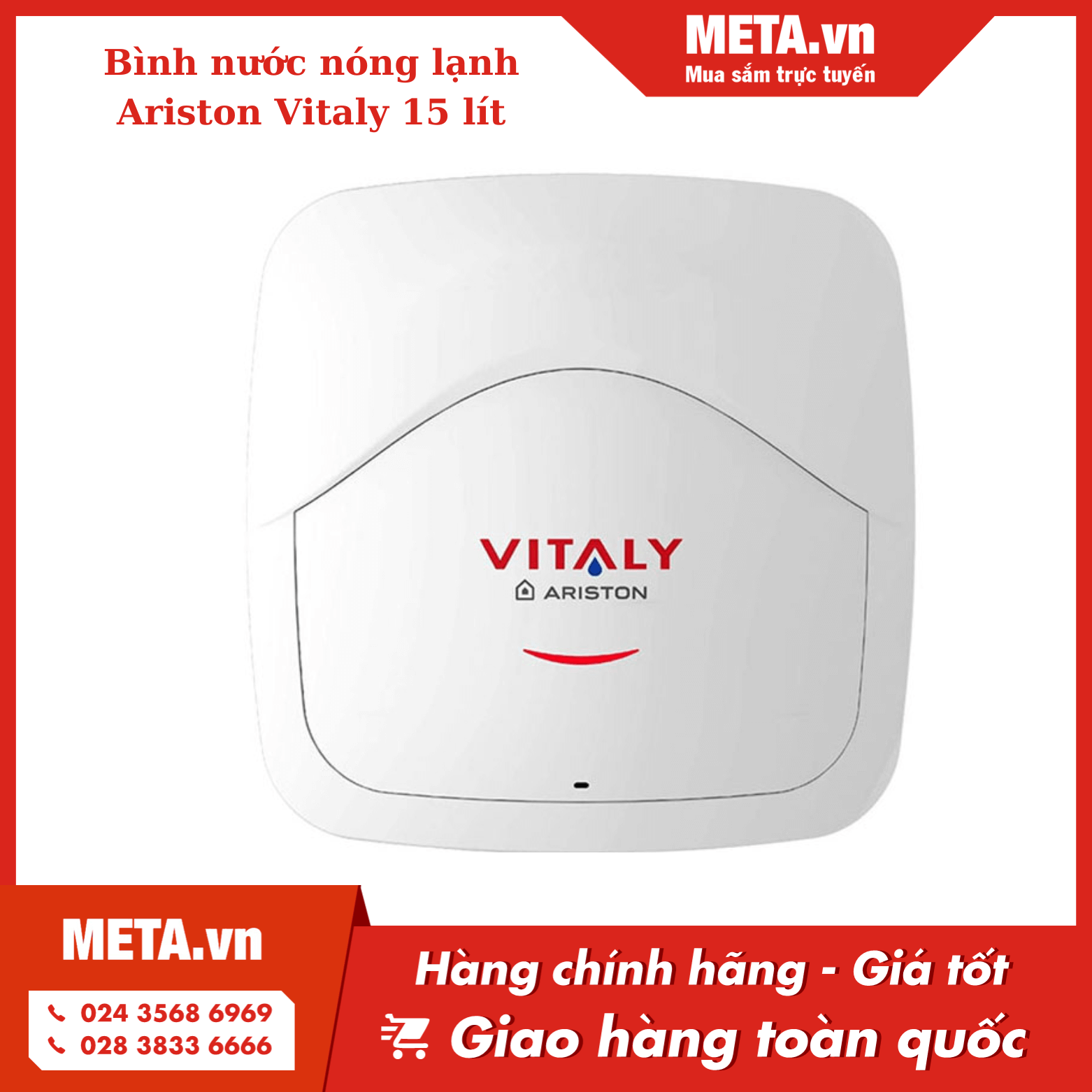 Bình nóng lạnh gián tiếp Ariston Vitaly 15 lít