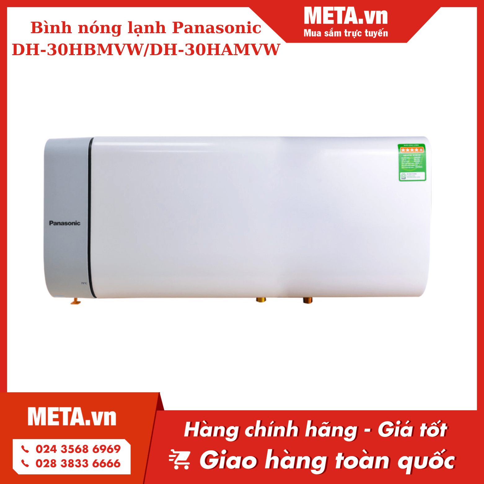 Bình nước nóng gián tiếp Panasonic DH-30HBMVW/DH-30HAMVW 30 lít