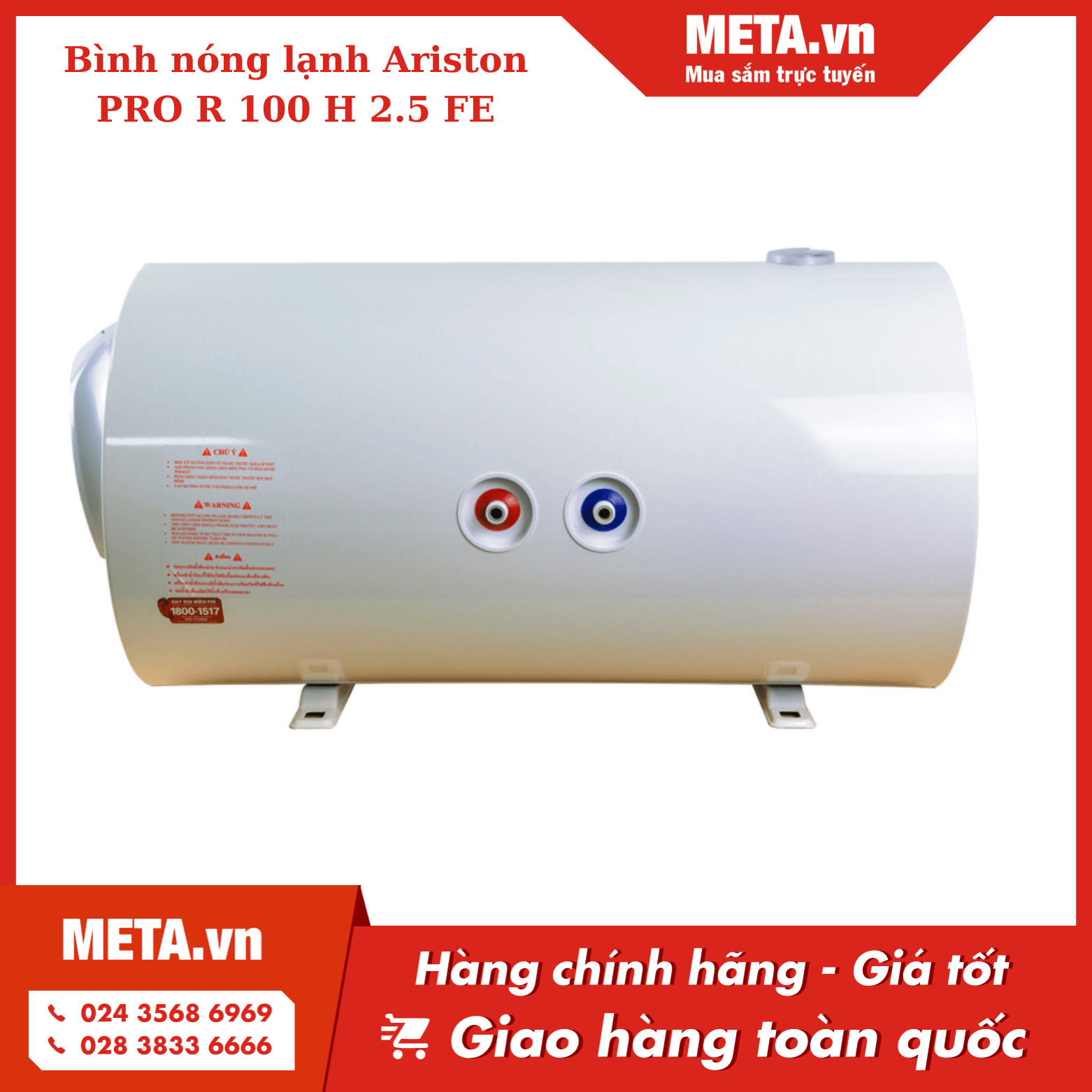 Bình nước nóng gián tiếp Ariston PRO R 100 H 2.5 FE 100 lít