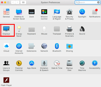 Trên giao diện System Preferences, bạn chọn Display