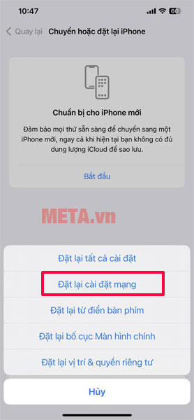Khôi phục và đặt lại cài đặt mạng