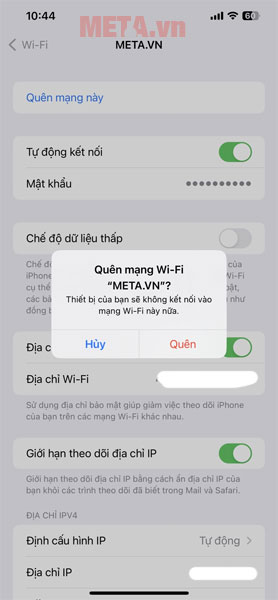 Kết nối lại mạng Wifi