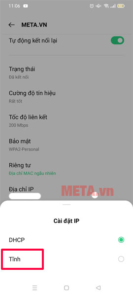 Cài đặt lại địa chỉ IP mạng