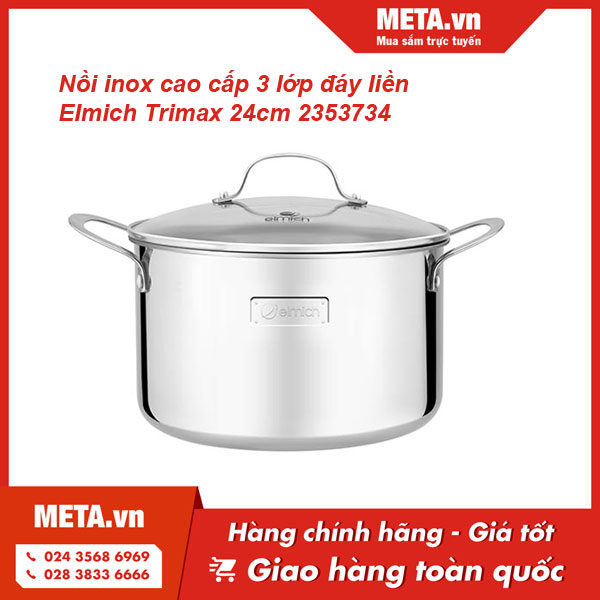 Nồi inox cao cấp 3 lớp đáy liền Elmich Trimax 2353734