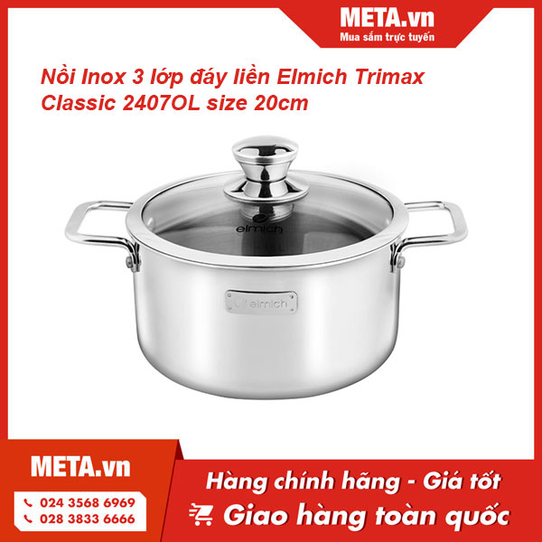 Nồi inox 3 lớp đáy liền Elmich Trimax Classic 2407OL