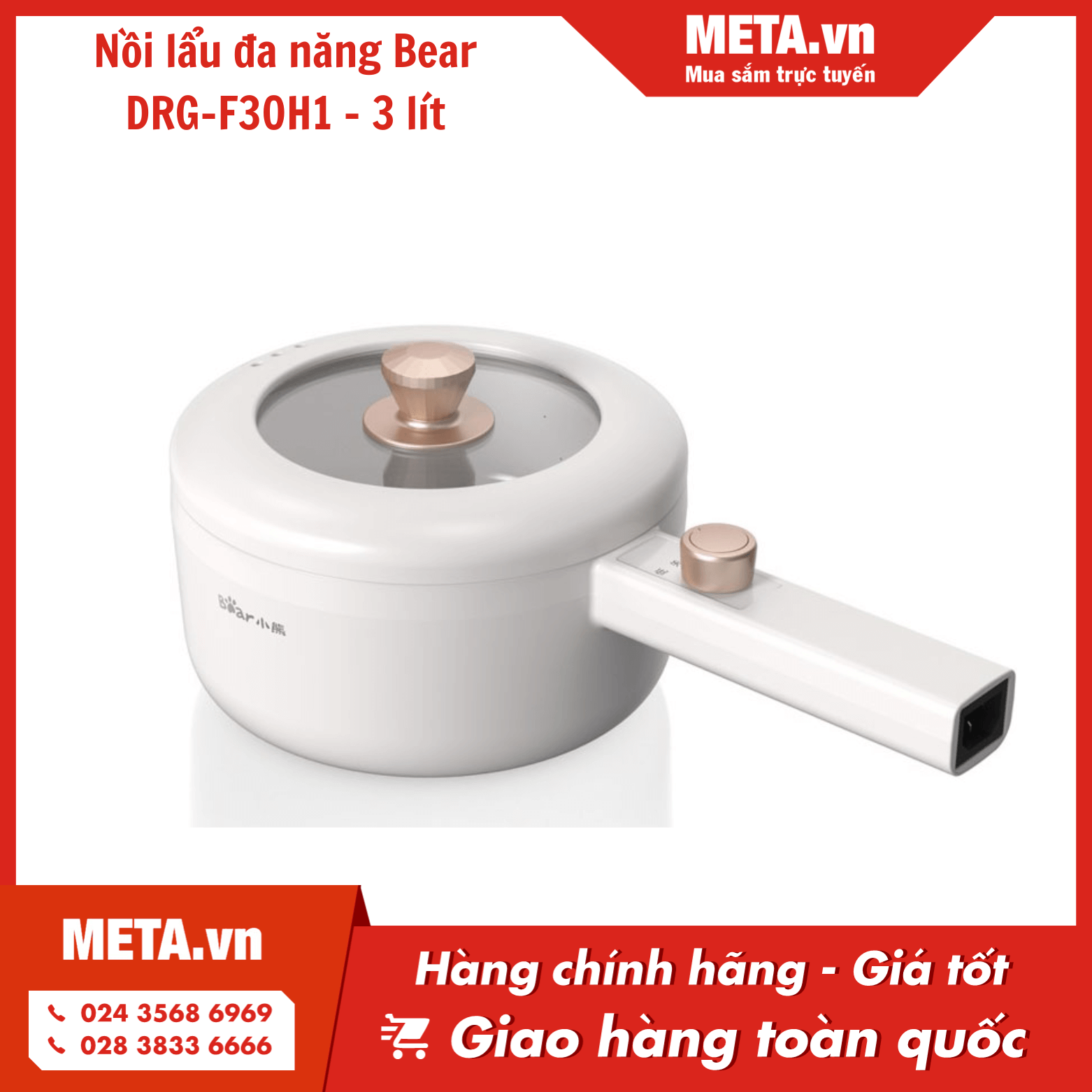 Nồi lẩu điện mini Bear DRG-F30H1 - 3 lít