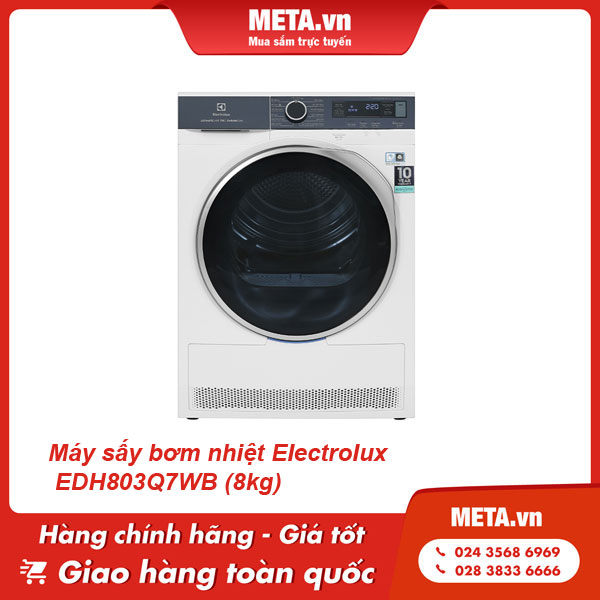 Máy sấy bơm nhiệt Electrolux EDH803Q7WB 8kg