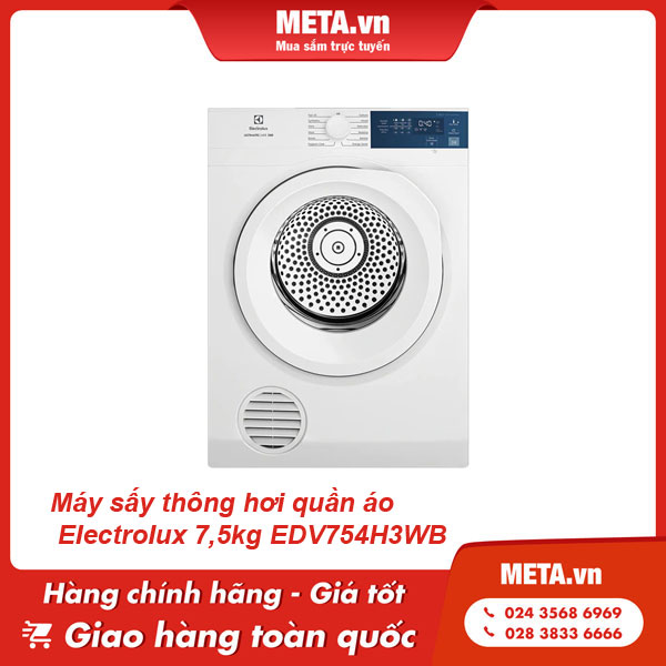 Máy sấy thông hơi Electrolux EDV754H3WB 7,5kg