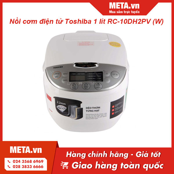 Nồi cơm điện tử Toshiba 1 lít RC-10DH2PV (W)
