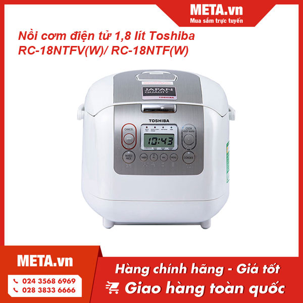 Nồi cơm điện tử 1,8 lít Toshiba RC-18NTFV(W)/ RC-18NTF(W)