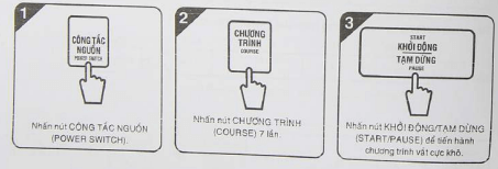 Cách sử dụng chương trình Vắt cực khô (CYCLONE DRY) trên máy giặt AQUA AQW S90CT