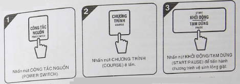 Cách sử dụng chương trình Vệ sinh lồng giặt (WASHING TUB) trên máy giặt AQUA AQW S90CT