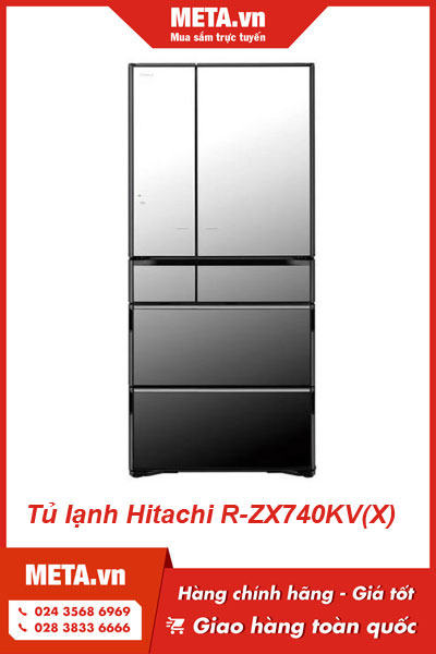 Tủ lạnh Hitachi Inverter 6 cửa 735 Lít R-ZX740KV(X)