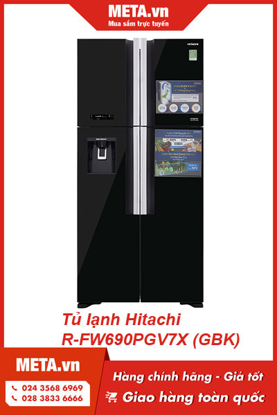 Tủ lạnh Hitachi R-FW690PGV7X (GBK) 540 lít Inverter
