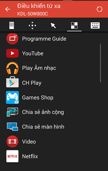 Cách điều khiển tivi Sony bằng điện thoại Android