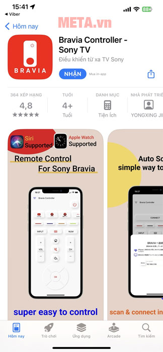 Cách điều khiển tivi Sony bằng điện thoại iPhone