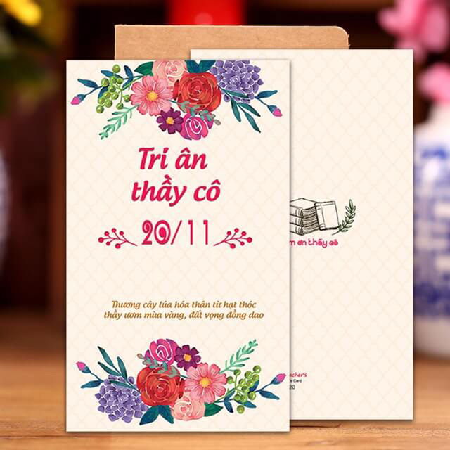 Tặng thiệp chúc mừng 20/11 cho thầy giáo 20/11