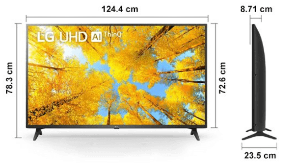 Kích thước TV 55 inch của Sony, LG, Samsung - META.vn