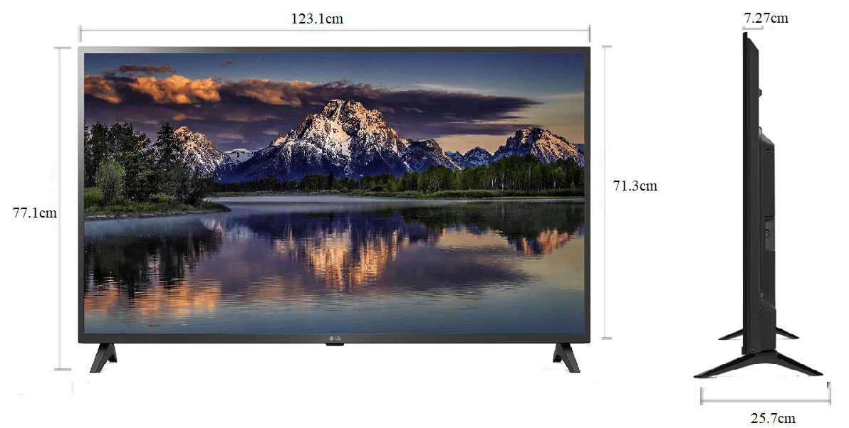 Kích thước tivi LG 55 inch 55UQ7050PSA (Model 2023)