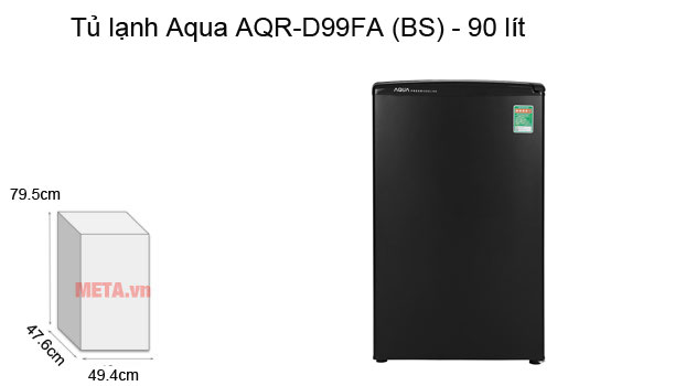 Kích thước Tủ lạnh Aqua AQR-D99FA (BS) - 90 lít