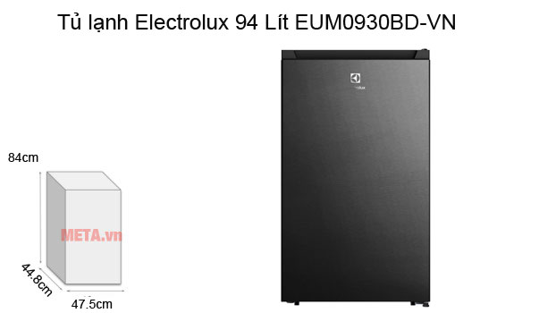 Kích thước tủ lạnh Electrolux 94 Lít EUM0930BD-VN