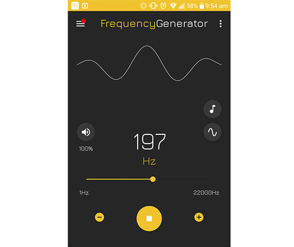 Sử dụng ứng dụng Frequency Generator