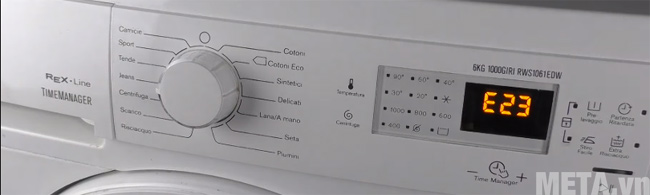 Thông báo lỗi E23 trên máy giặt Electrolux