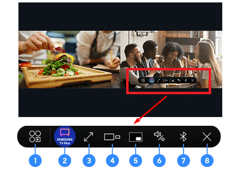 Menu cài đặt Multi View trên TV Samsung 2023